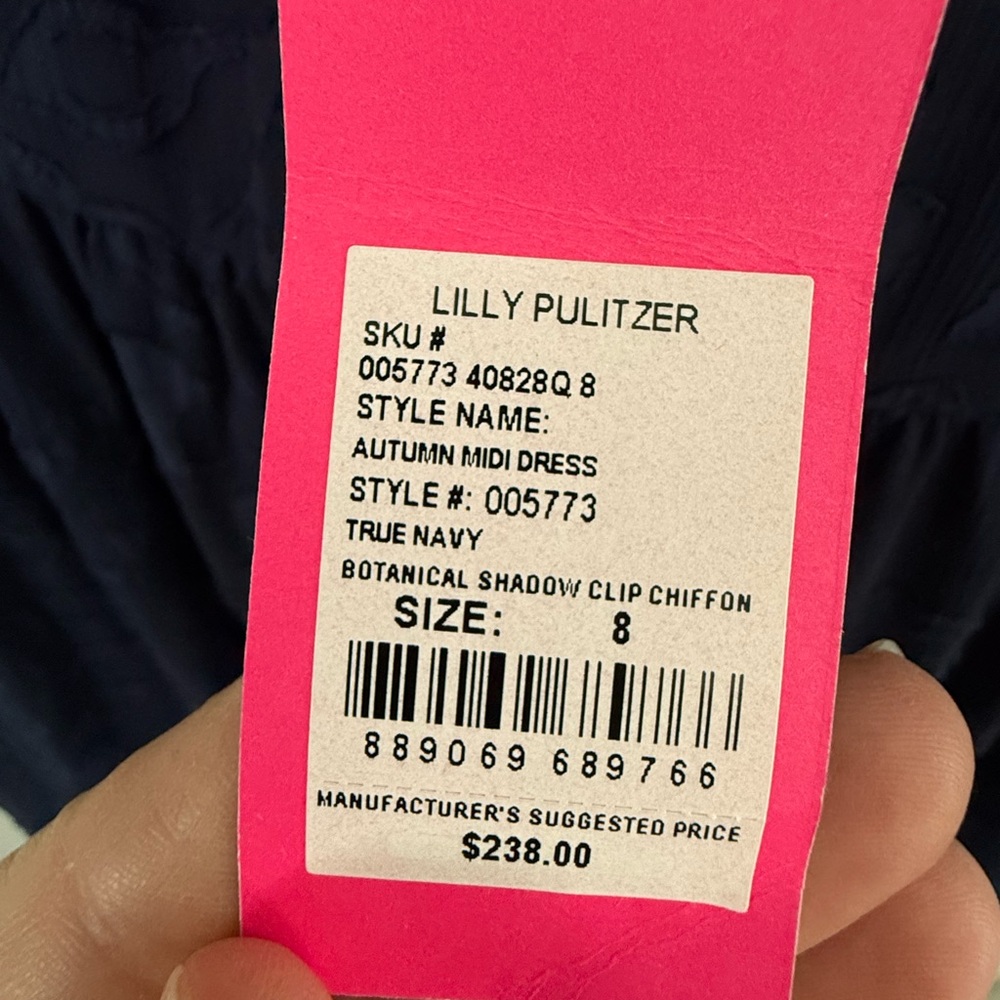 Lilly Pulitzer Navy Blue Maxi Dress size 8 - Picture 7 of 9